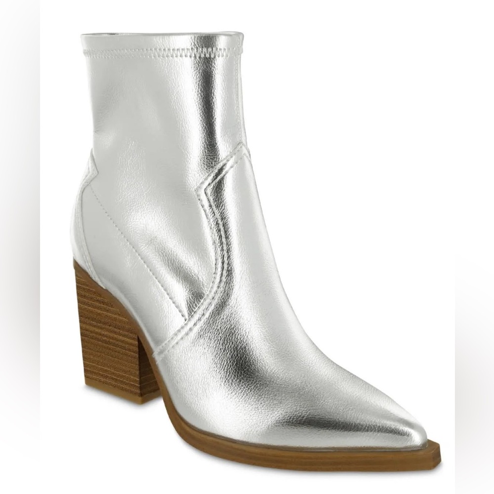 MIA Silver Rachel Metallic Stretch Boots